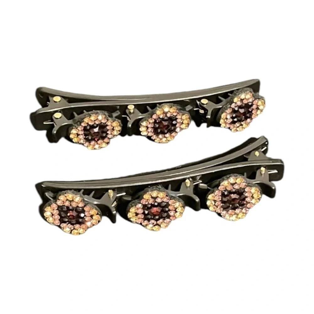 Elegant Pink and Red Hair Clips